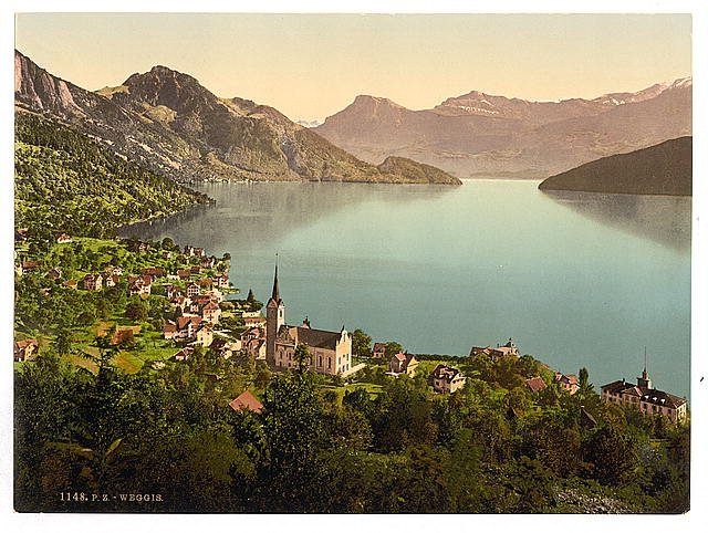Weggis II Rigi Vintage A4 Photo Print