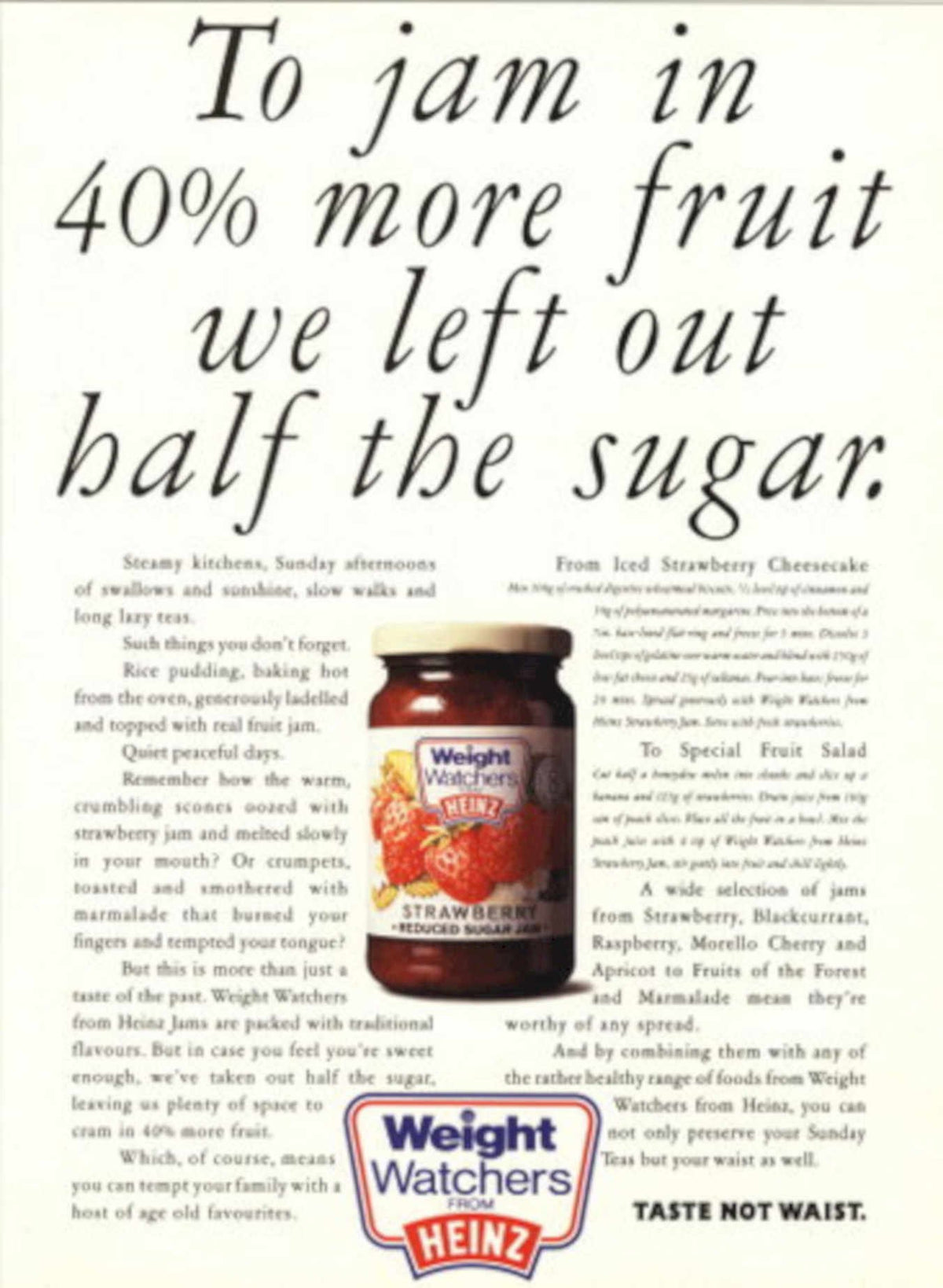 Weight Watchers Strawberry 1990s Vintage Retro Advert