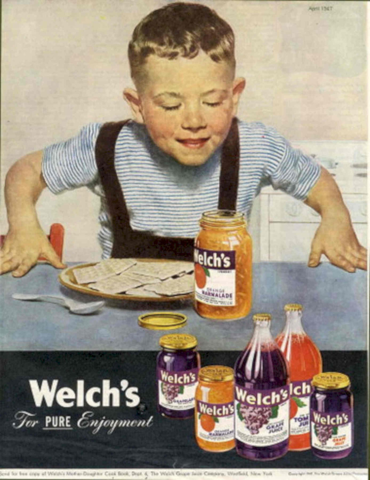 Welchs Marmalade Jars 1940s Vintage Retro Advert Poster