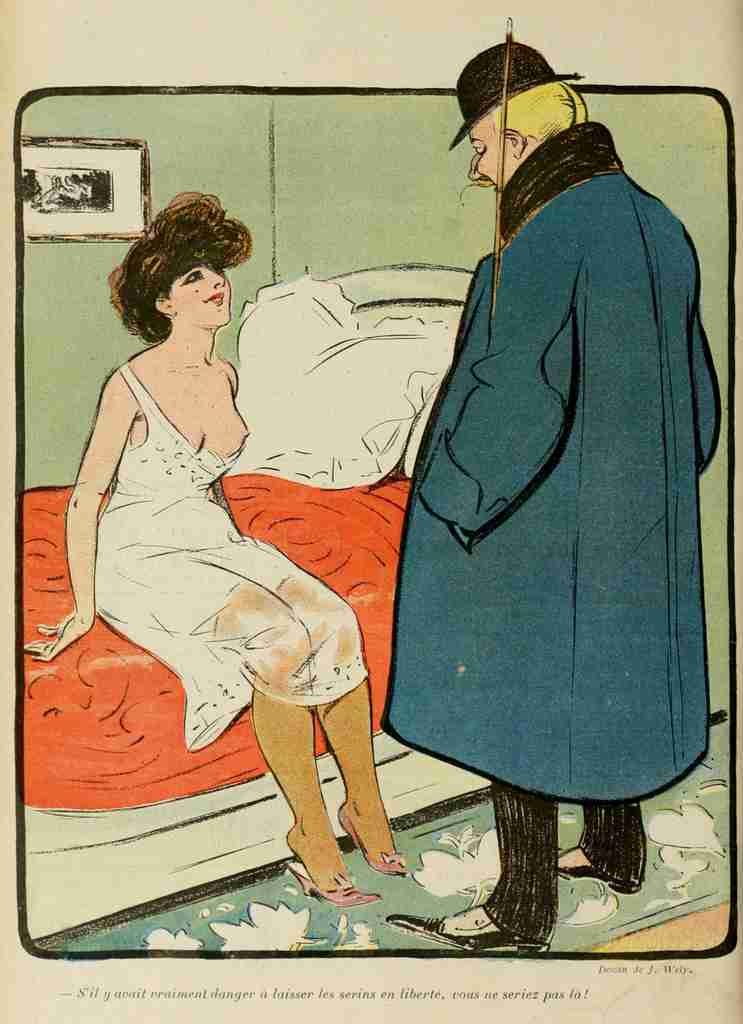 Wely Jacques 1873 1910 La Vie en Rose 1903 Risque cartoon Vintage A4 Photo Print