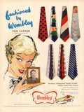 Wembley Ties Father 1950s Vintage Retro Advert Poster