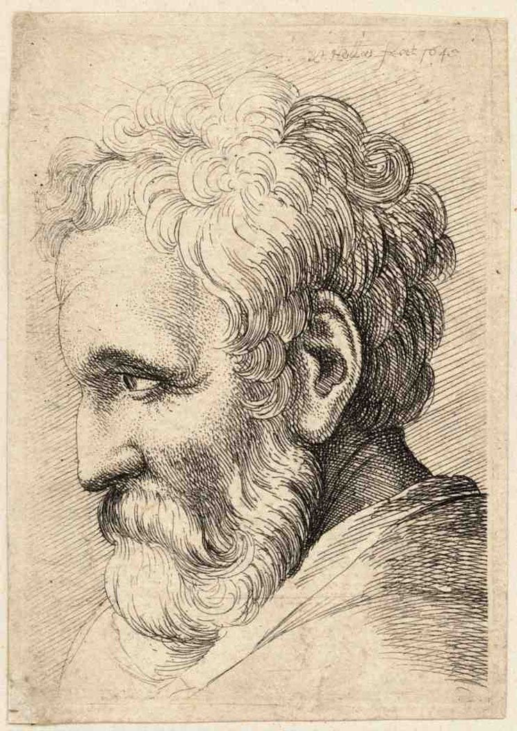 Wenceslas Hollar Bearded old man A4 Photo Print