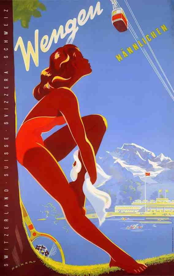 Wengen Vintage Advert A4 Photo Print
