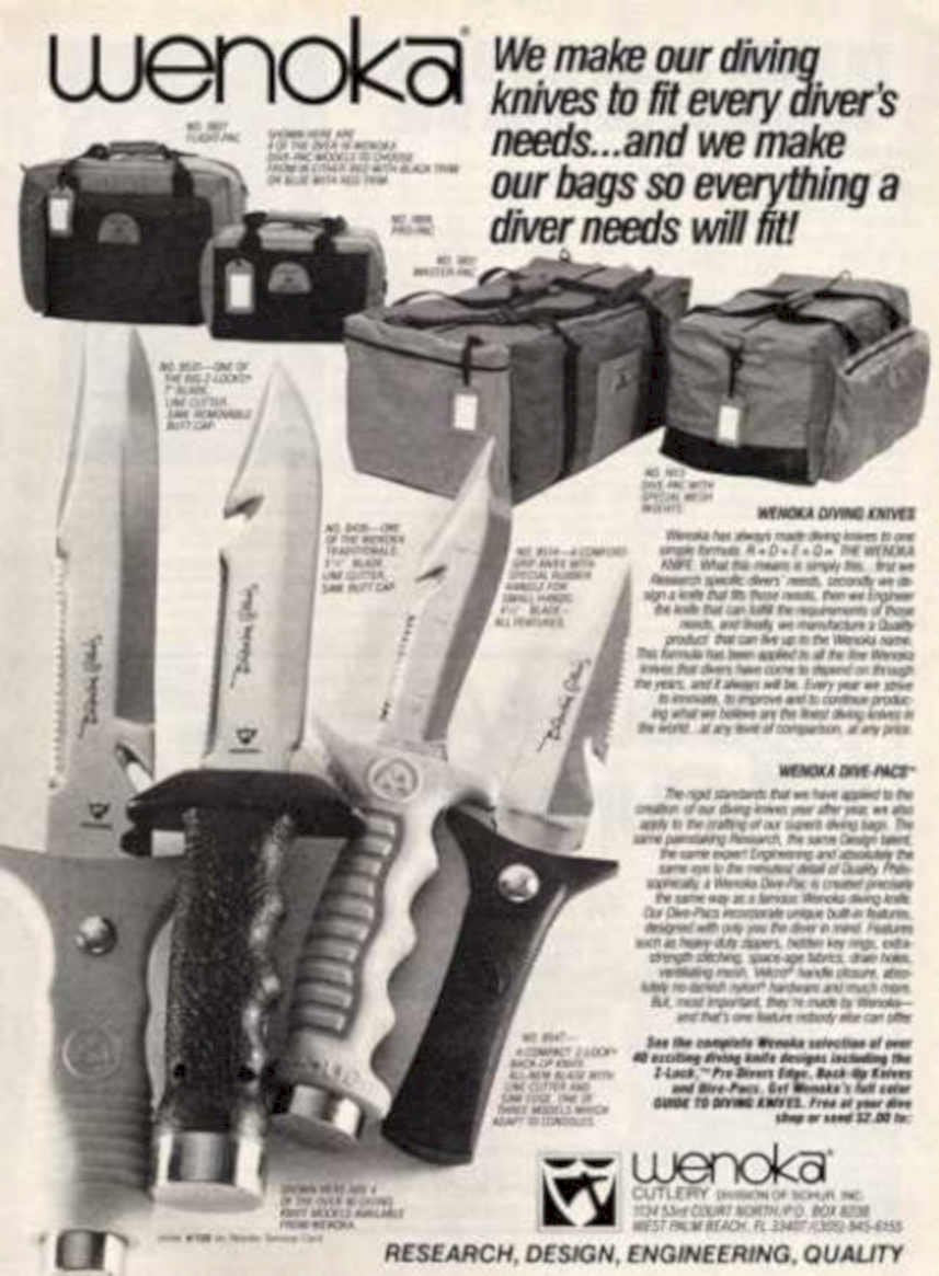 Wenoka Diving Knives Vintage Retro Advert Ads A4 Photo Print