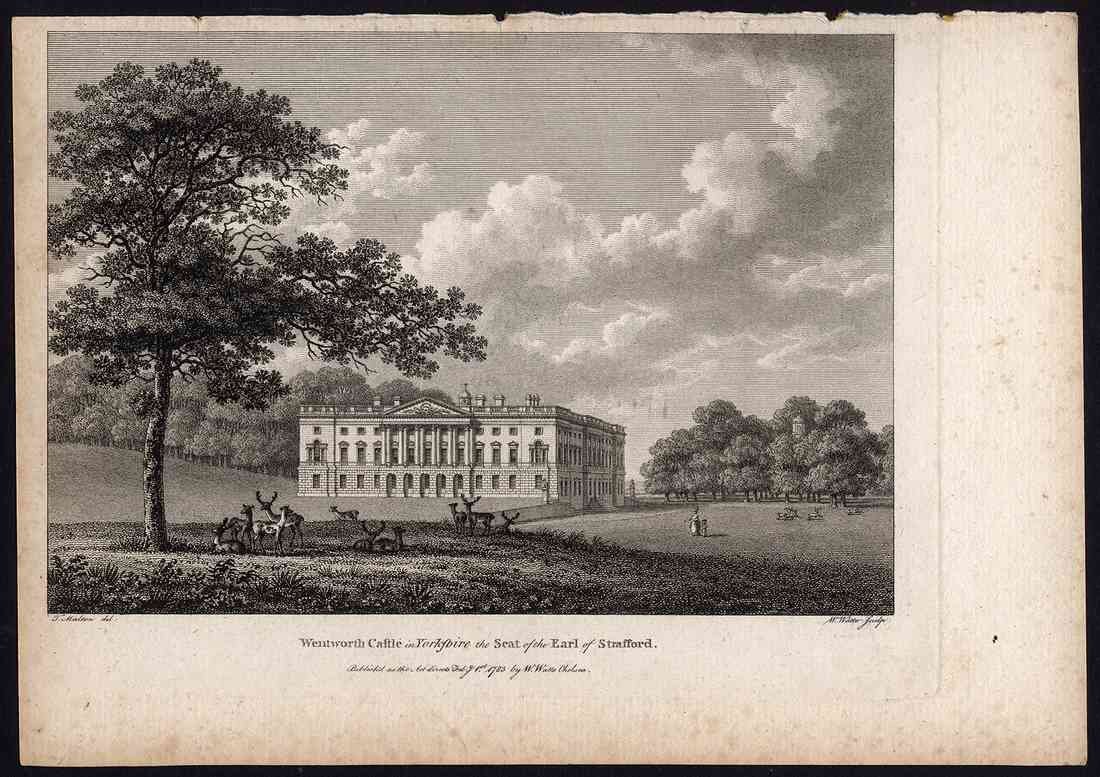 Wentworth Castle Yorkshire Earl Of Strafford Uk Watts 1779 A4 Photo Print