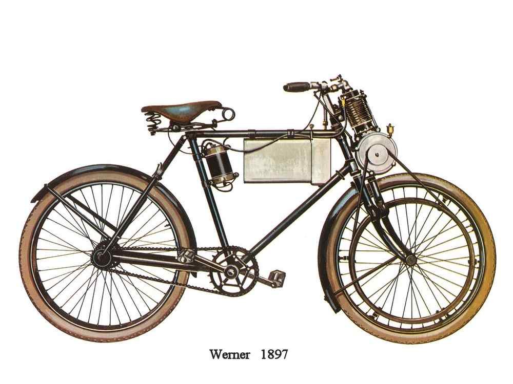 Werner 1897 motorbike A4 Photo Print