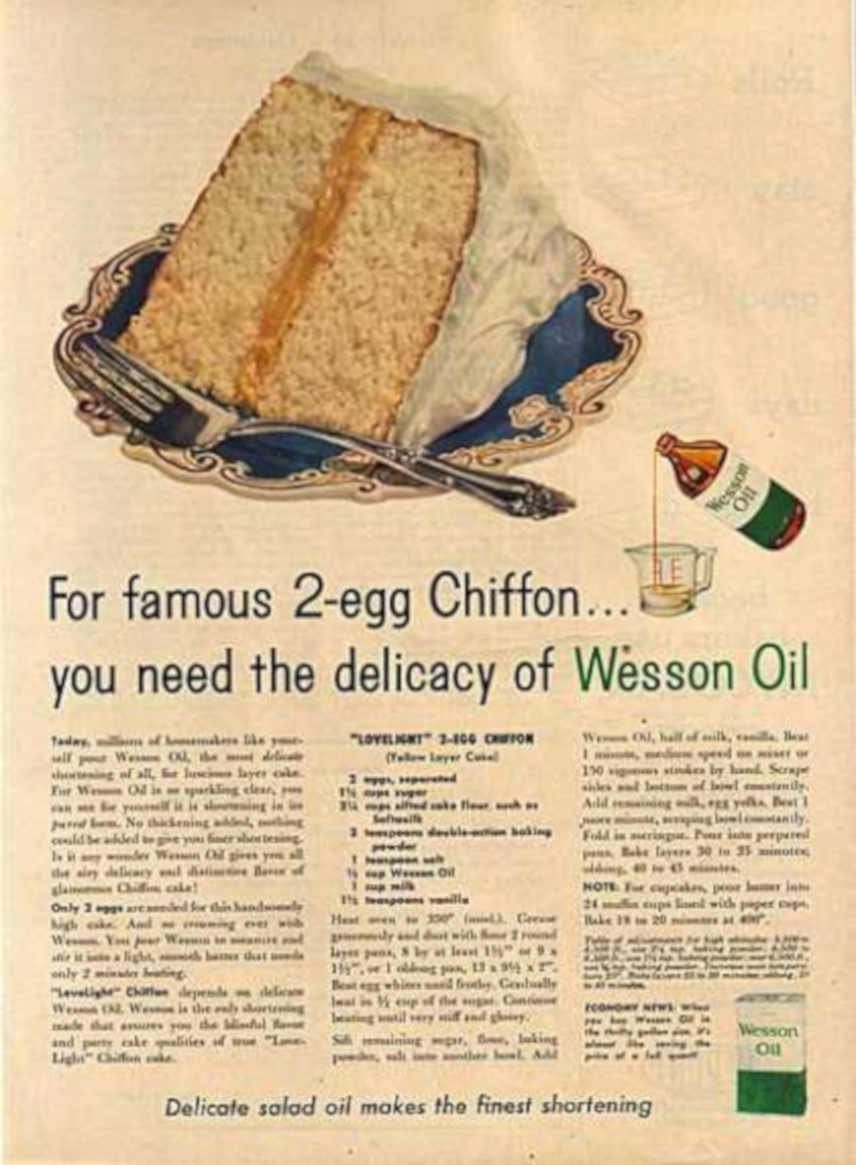 Wesson Chiffon Cake Vintage Retro Advert Ads A4 Photo Print