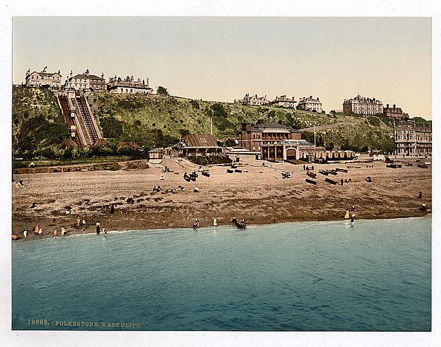 West Cliff Folkestone Vintage A4 Photo Print