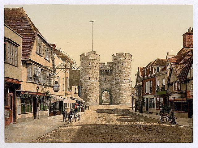 West Gate Canterbury Vintage A4 Photo Print