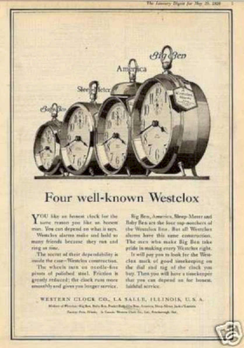 Westclox Big Ben 2 Vintage Retro Advert Ads A4 Photo Print