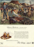 Western Barbecue Beer 1940s Vintage Retro Advert Poster