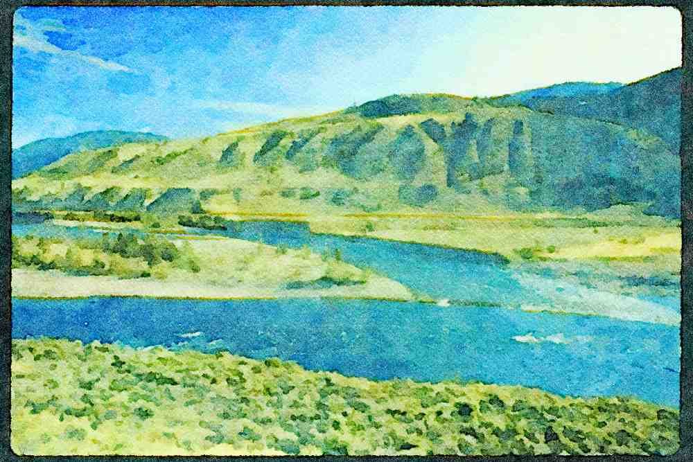 Western Canada 018003 Fraser River Near Lytton A4 Limited Edition Watercolour Print