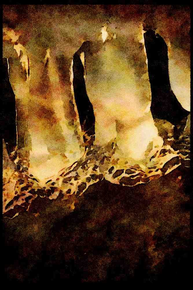 Western Canada 018050 Ice Column A4 Limited Edition Watercolour Print