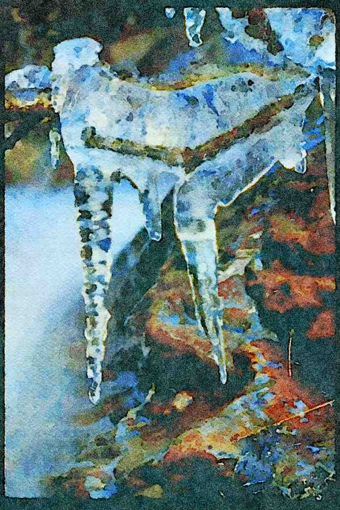 Western Canada 018052 Icicles A4 Limited Edition Watercolour Print