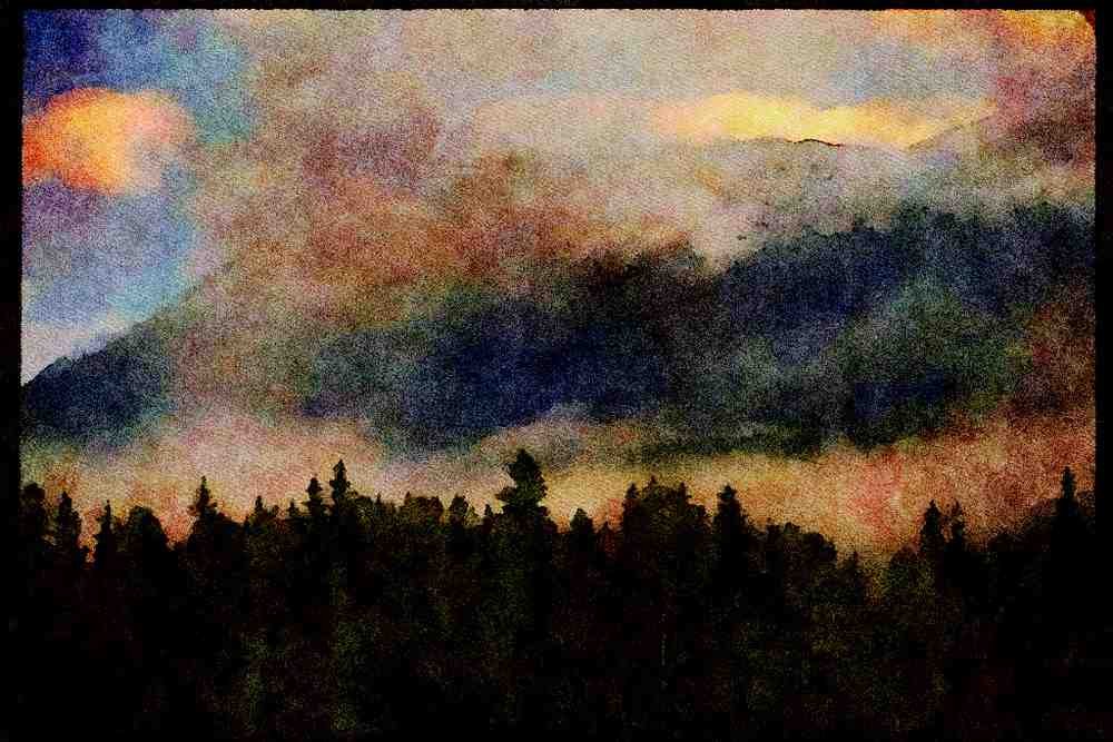 Western Canada 018074 Skeena Mountains North Of Kispiox A4 Limited Edition Watercolour Print