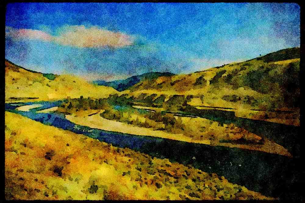 Western Canada 018080 Thompson River Valley Near Lytton, B.C. A4 Limited Edition Watercolour Print