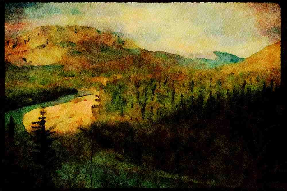 Western Canada 018083 Rockies Near Laird, B.C. A4 Limited Edition Watercolour Print