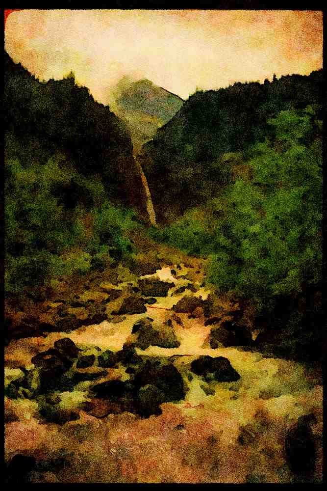 Western Canada 018085 Waterfall A4 Limited Edition Watercolour Print