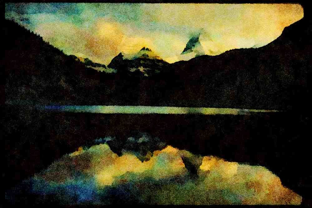 Western Canada 018095 Og Lake Mount Assiniboine Park, B.C. A4 Limited Edition Watercolour Print