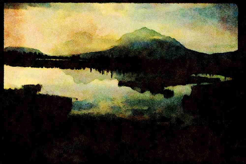 Western Canada 018096 Vermilion Lake Mount Rundle, Alberta A4 Limited Edition Watercolour Print
