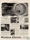 Western Electric Globe Vintage Retro Advert Ads A4 Photo Print