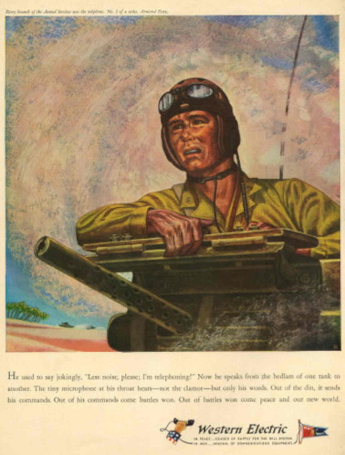 Western Electric Tank 1940s Vintage Retro Advert Poster