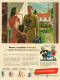Western Electric Teamwork 1950s Vintage Retro Advert Poster