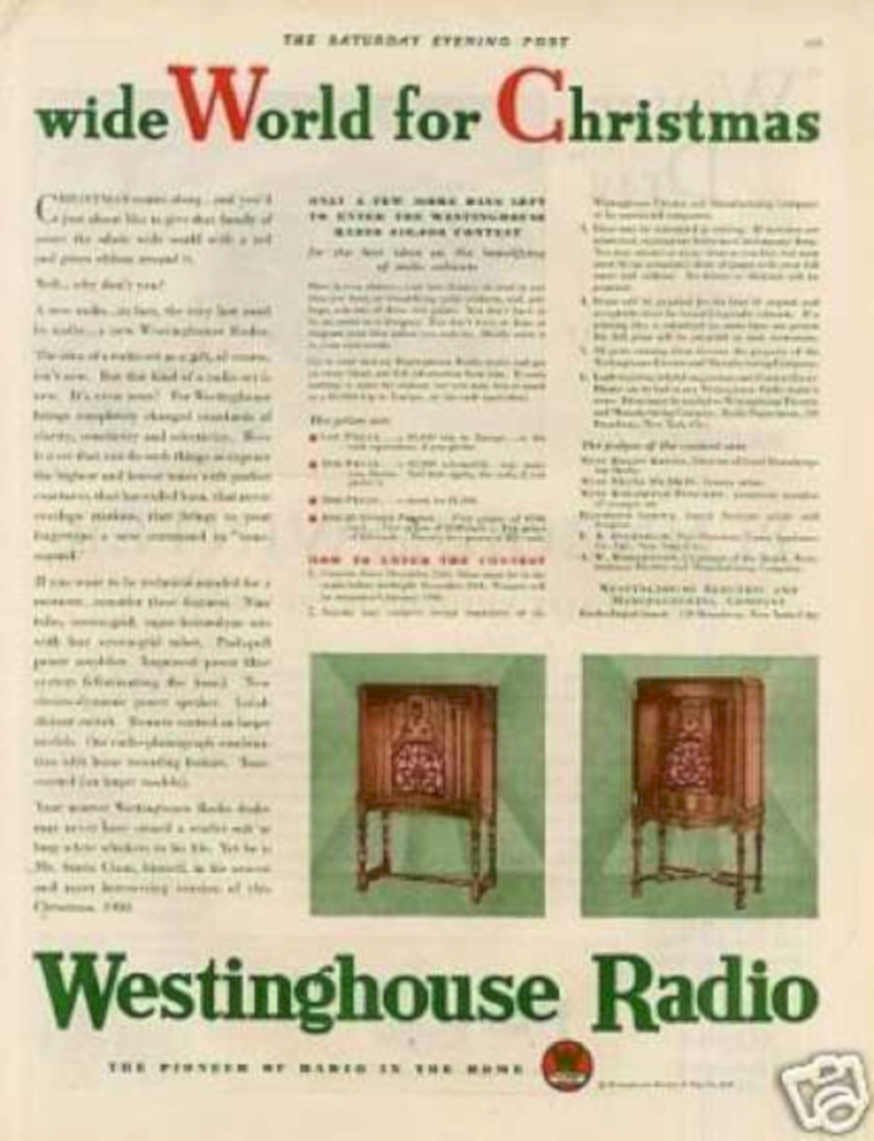 Westinghouse Radio Christmas 2 Vintage Retro Advert Ads A4 Photo Print