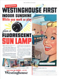 Westinghouse Sunshine Lamp 1950s Vintage Retro Advert Poster