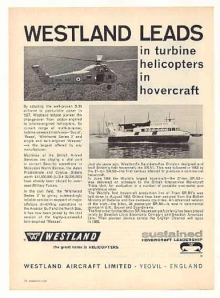 Westland Helicopter Hovercraft Vintage Retro Advert Ads A4 Photo Print