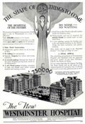 Westminster Hospital 1938 1930s Vintage Retro Advert Poster