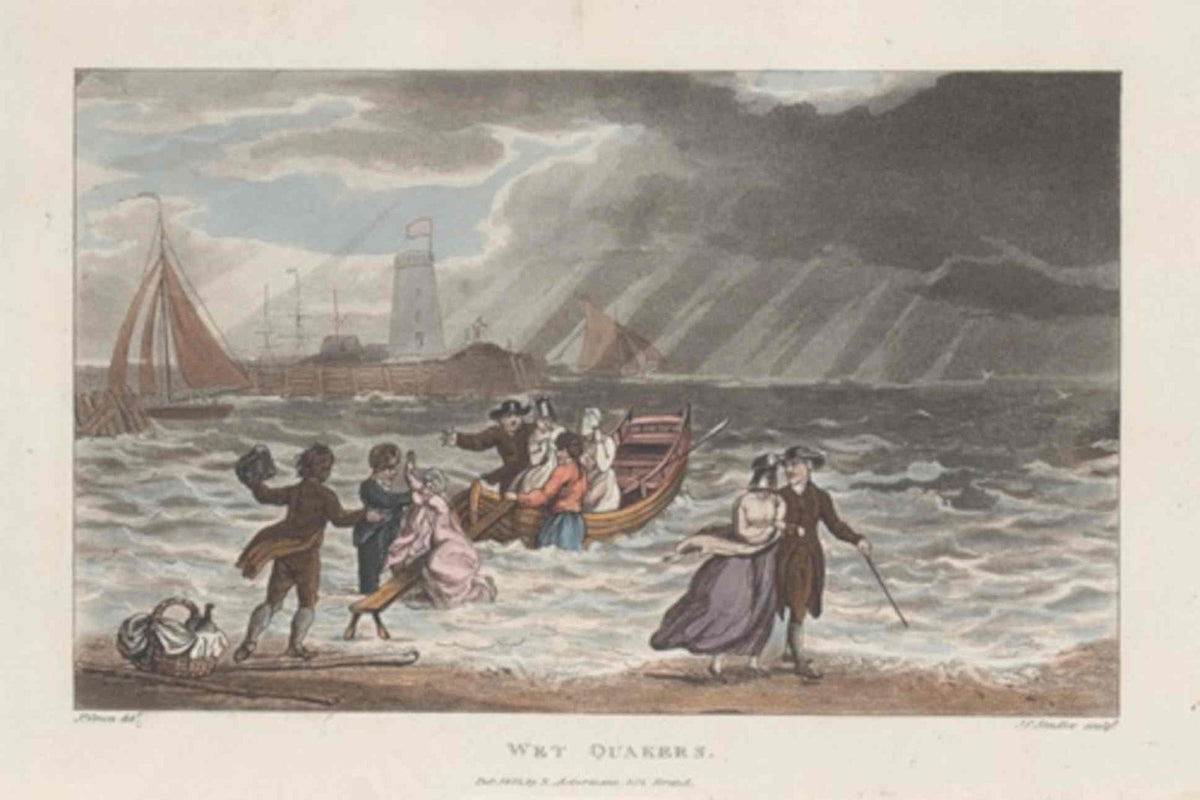 Wet Quakers Ship GB Cartoon Vintage Retro Advert Poster