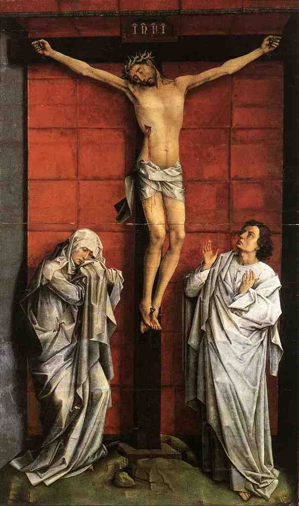 Weyden Christus on the Cross with Mary and St John c1460 A4 Photo Print