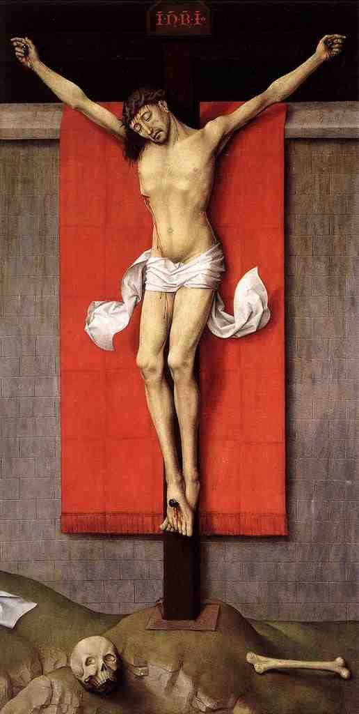 Weyden Crucifixion Diptych right panel A4 Photo Print