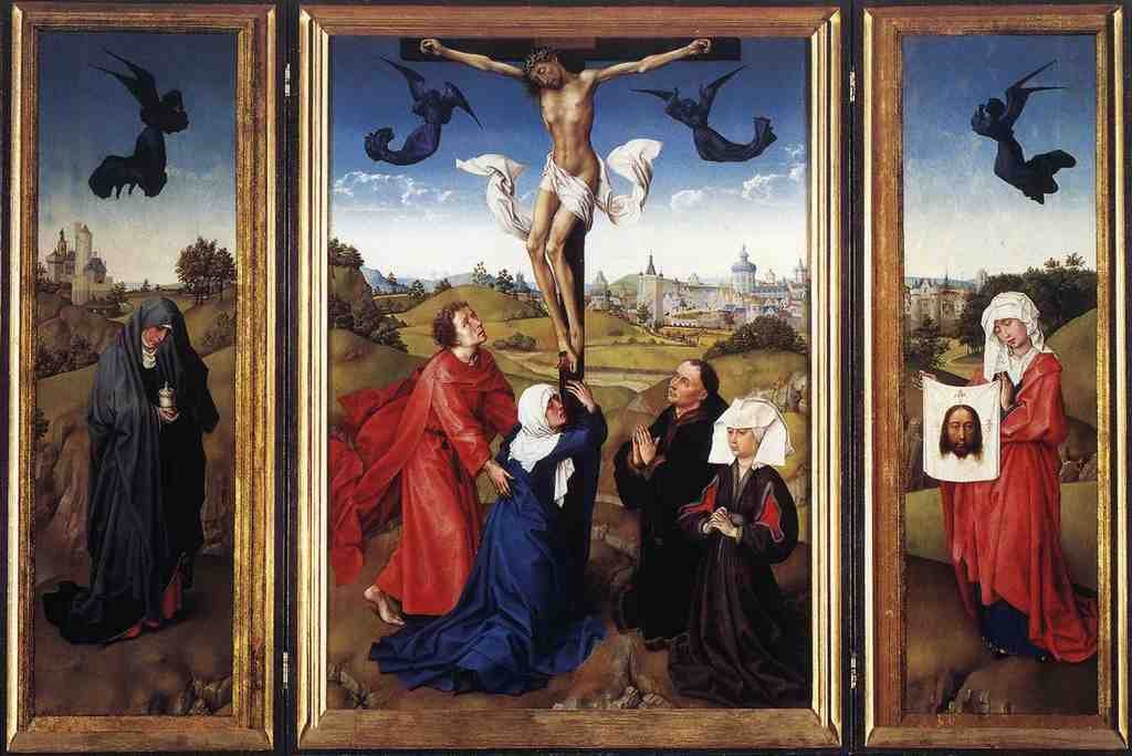 Weyden Crucifixion Triptych A4 Photo Print