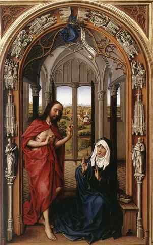 Weyden Miraflores Altarpiece 5 Right Panel A4 Photo Print