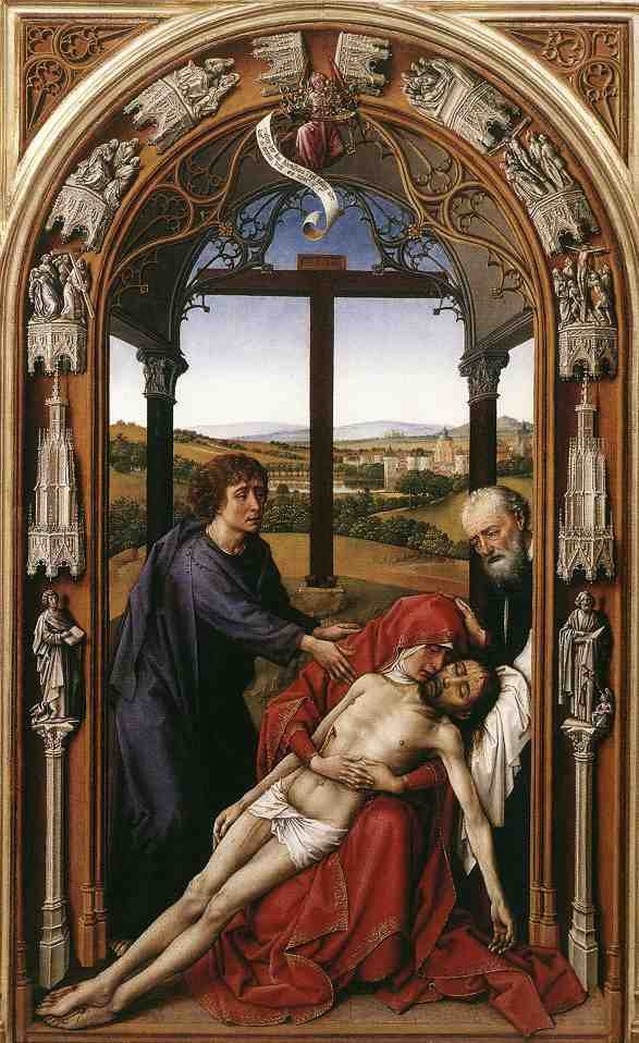 Weyden Miraflores Altarpiece central panel A4 Photo Print