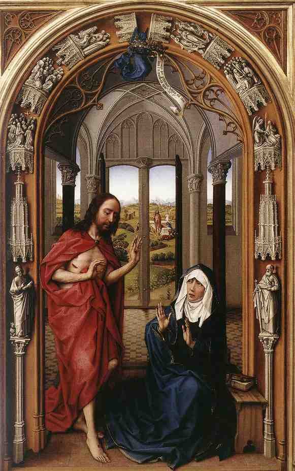 Weyden Miraflores Altarpiece right panel A4 Photo Print