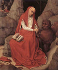 Weyden St Jerome and the Lion c1450 A4 Photo Print