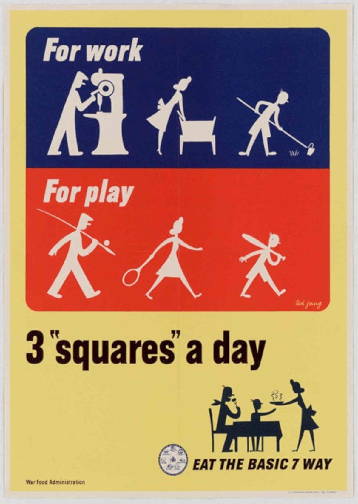 Wfa Squares Play American World War II Advert Poster