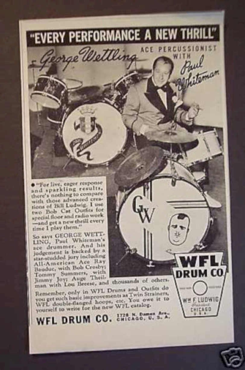 Wfl Drum Set Vintage Retro Advert Ads A4 Photo Print