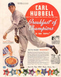 Wheaties Hubbell Yankees 1950s Vintage Retro Advert Poster