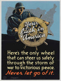 Wheel America War American World War II Advert Poster