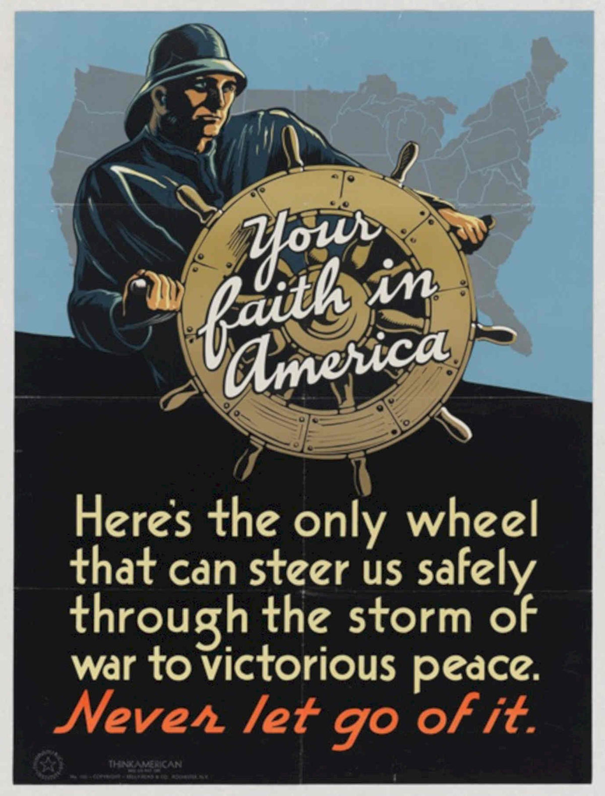 Wheel America War American World War II Advert Poster