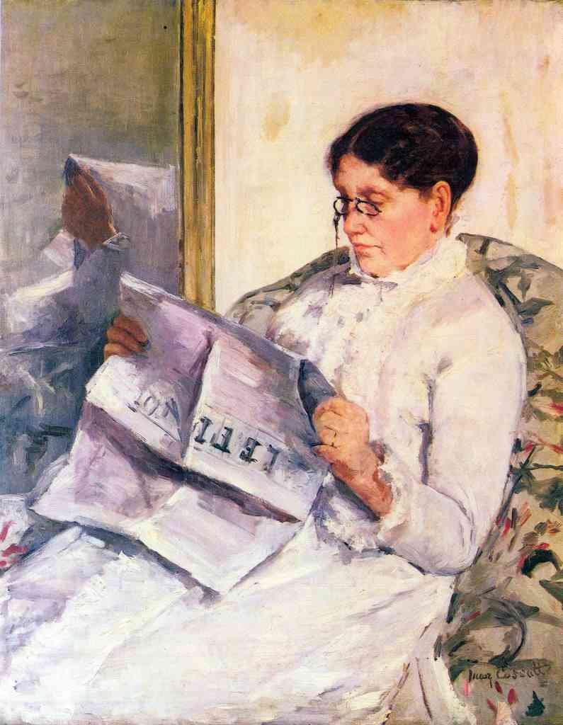 When Reading Of Figaro Cassatt A4 Photo Print