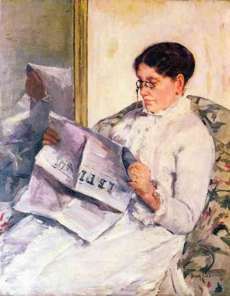 When reading of Figaro by Cassatt A4 Photo Print