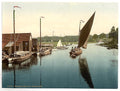 Wherry leaving Wroxham Vintage A4 Photo Print