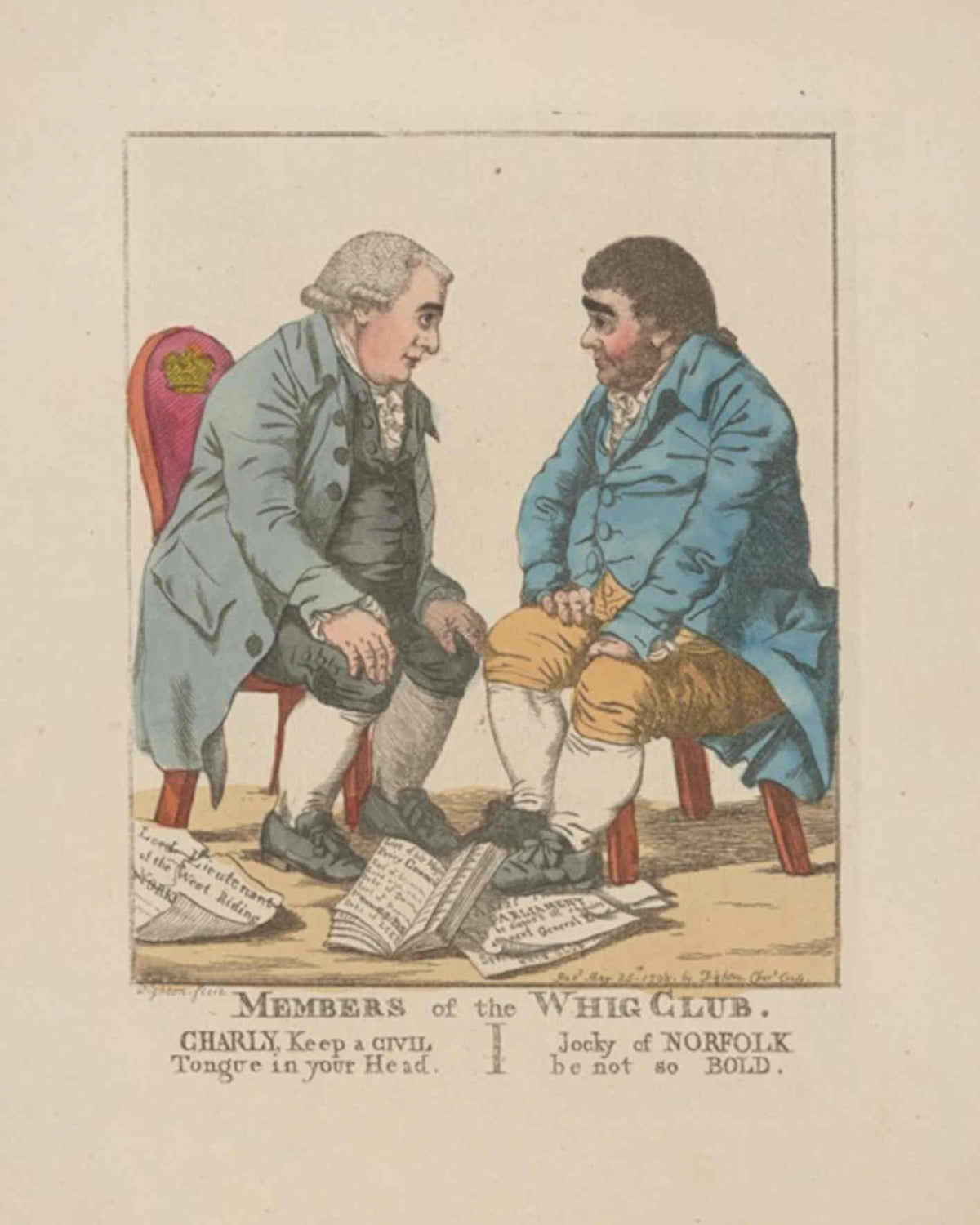 Whig Club Men GB Cartoon Vintage Retro Advert Poster