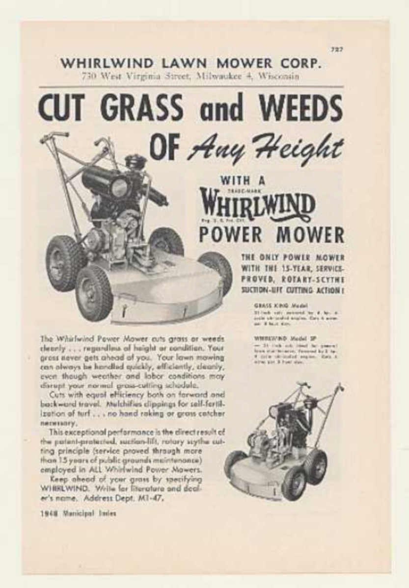 Whirlwind Mower Grass Vintage Retro Advert Ads A4 Photo Print