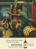 Whiskey Barrels Workers 1940s Vintage Retro Advert Poster